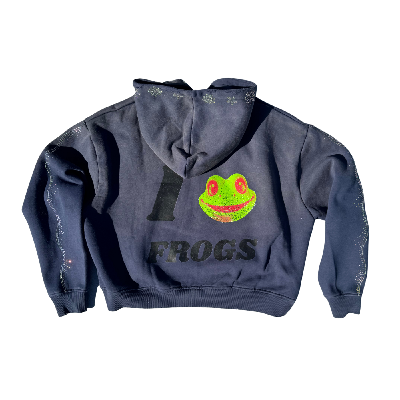 I 🐸 Frogs hoodie - faded navy