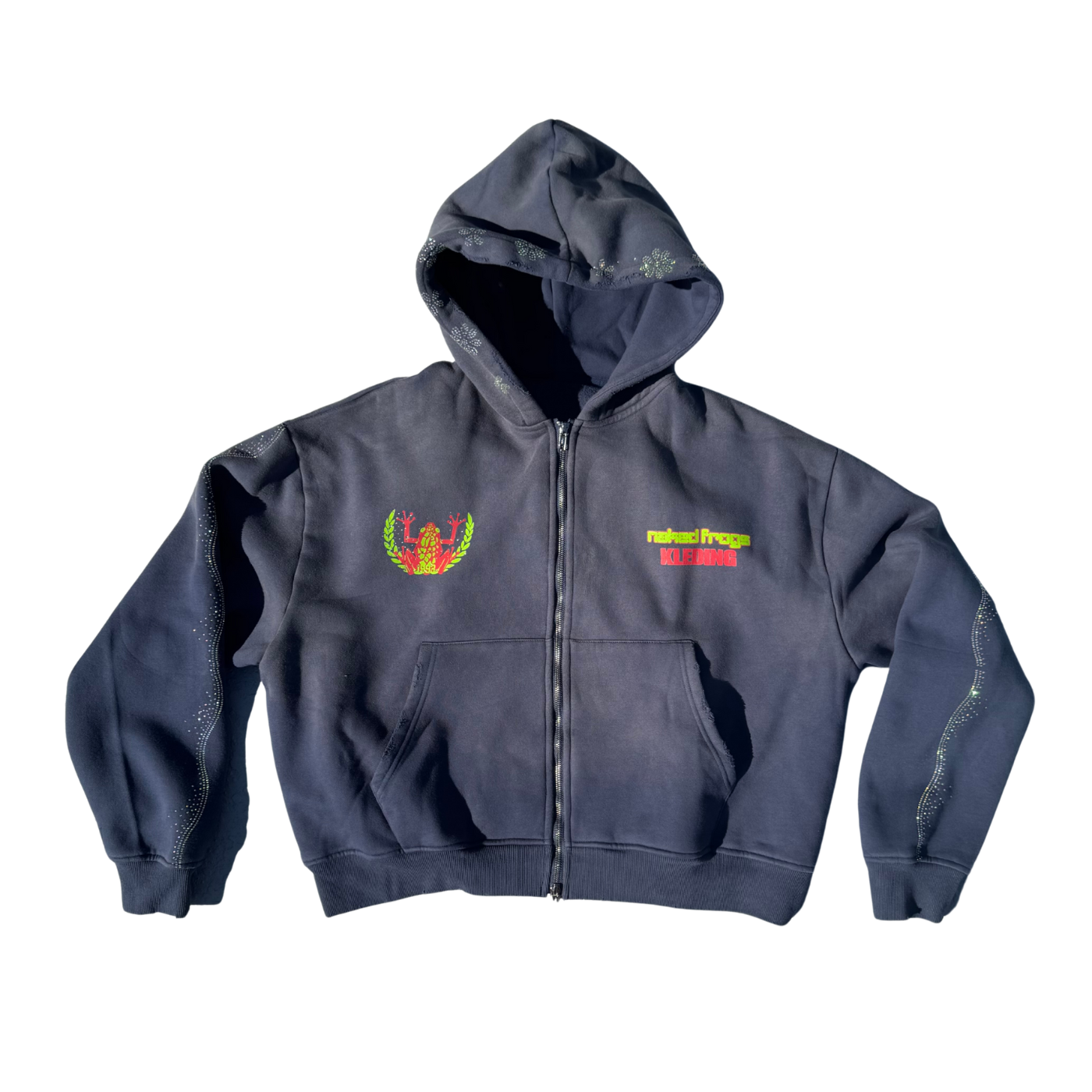 I 🐸 Frogs hoodie - faded navy