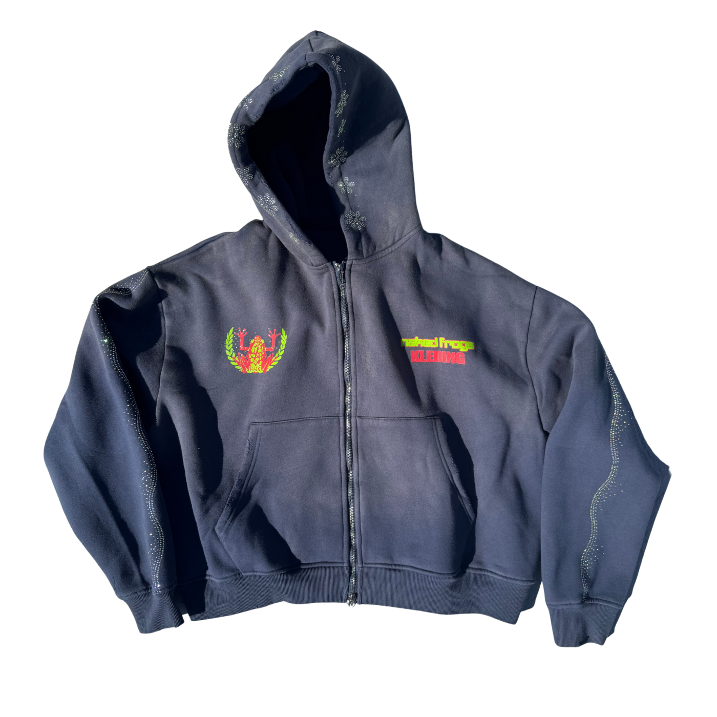 I 🐸 Frogs hoodie - faded navy