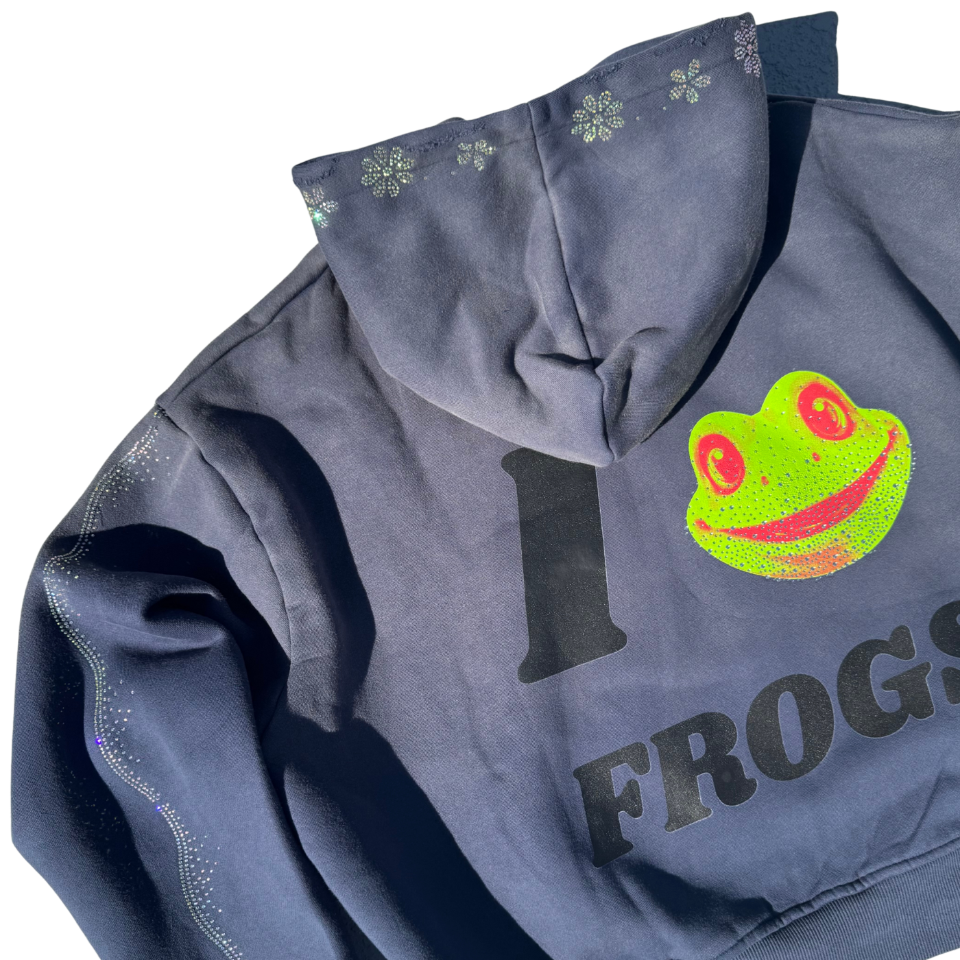 I 🐸 Frogs hoodie - faded navy