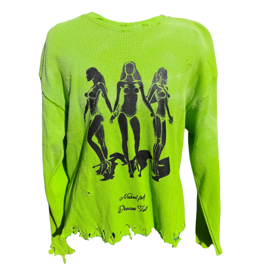 Distressed thermal - Lime Green