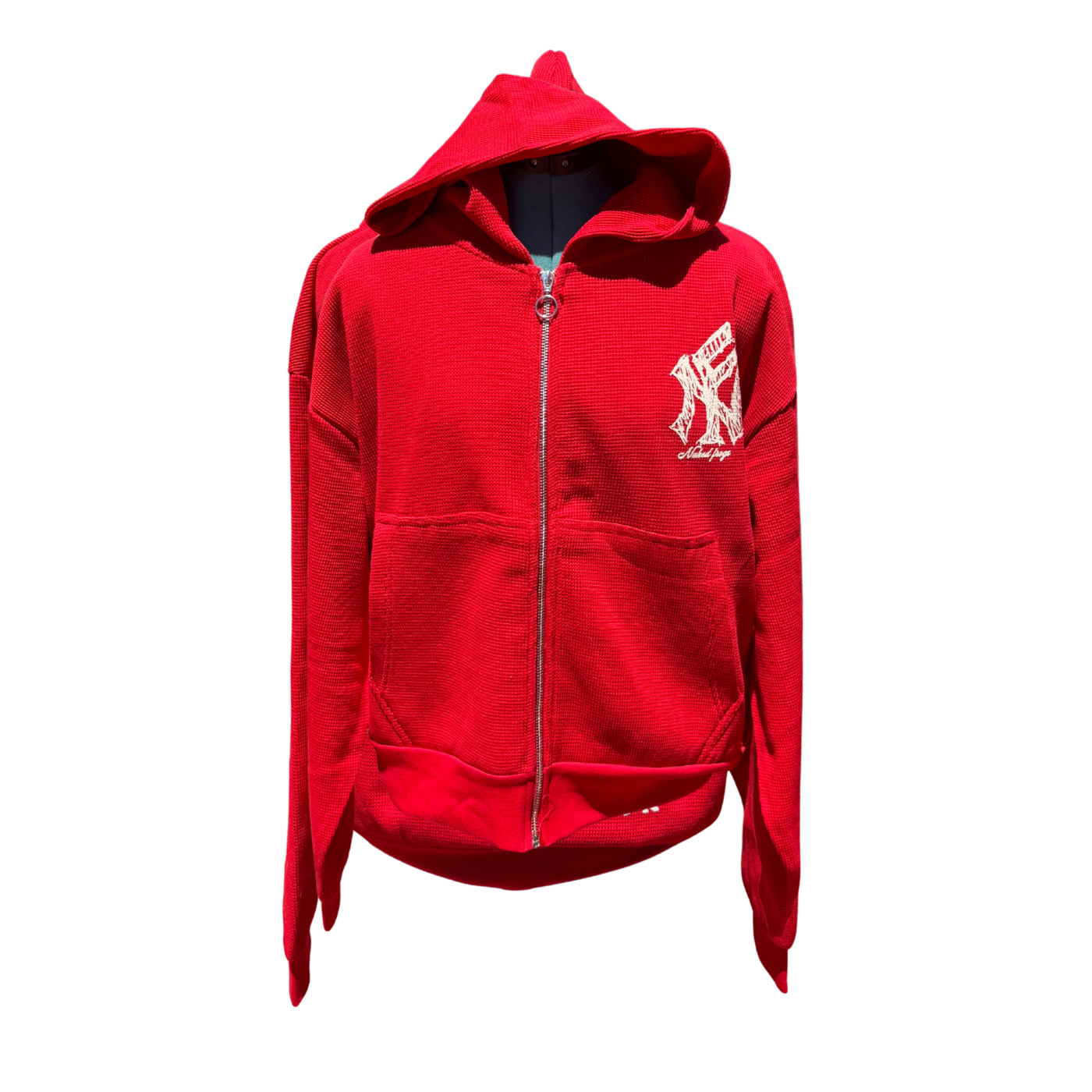 SXD waffle knit zip up hoodie