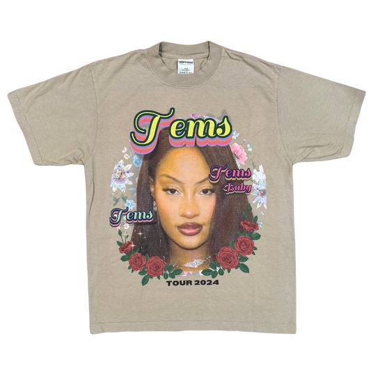 Tems Concert Tee (unofficial) - Tan