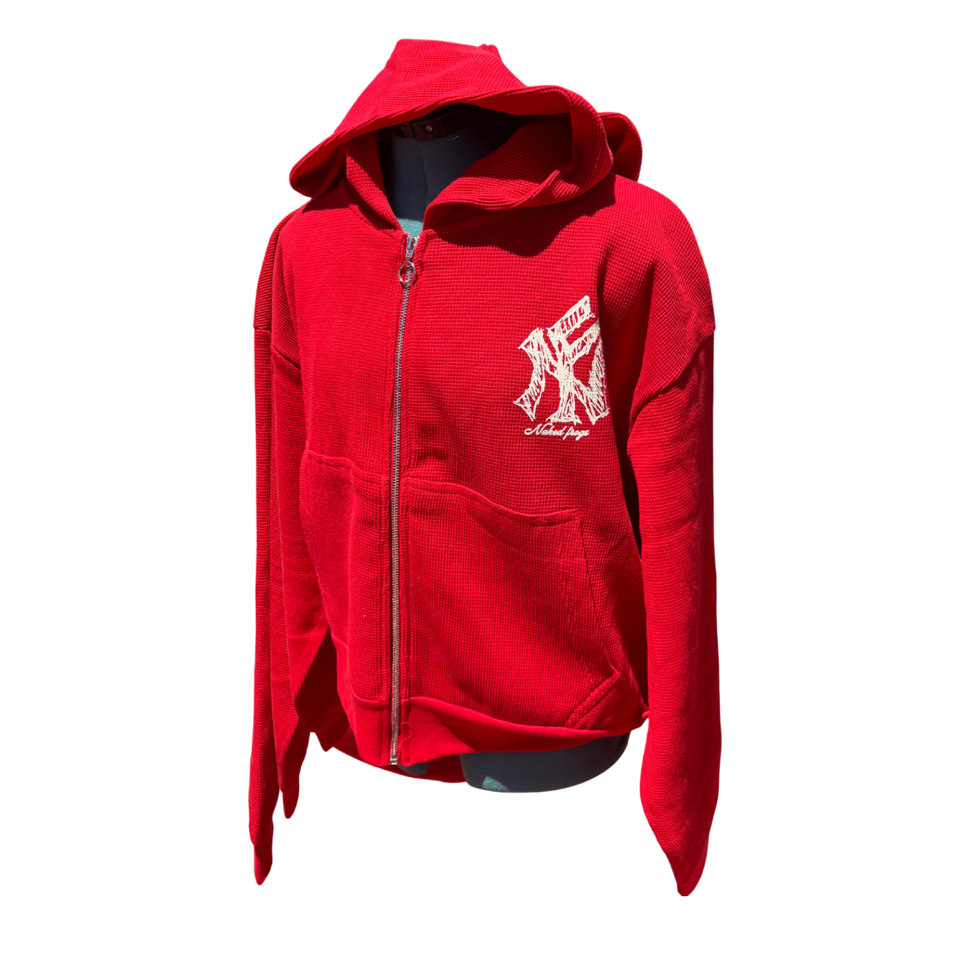 SXD waffle knit zip up hoodie